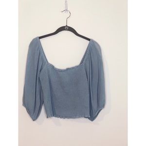 Off the shoulder long sleeved top